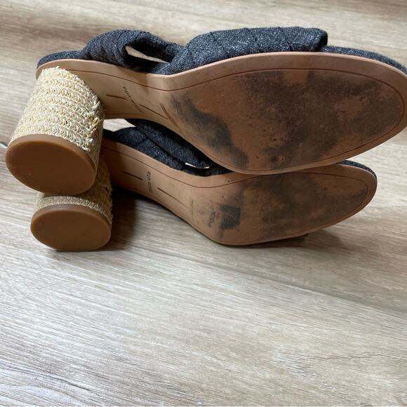 Dolce Vita Women's Denim/Rope Block Heel Jene Double Knot Slip On Sandals sz 8 - Picture 6 of 7